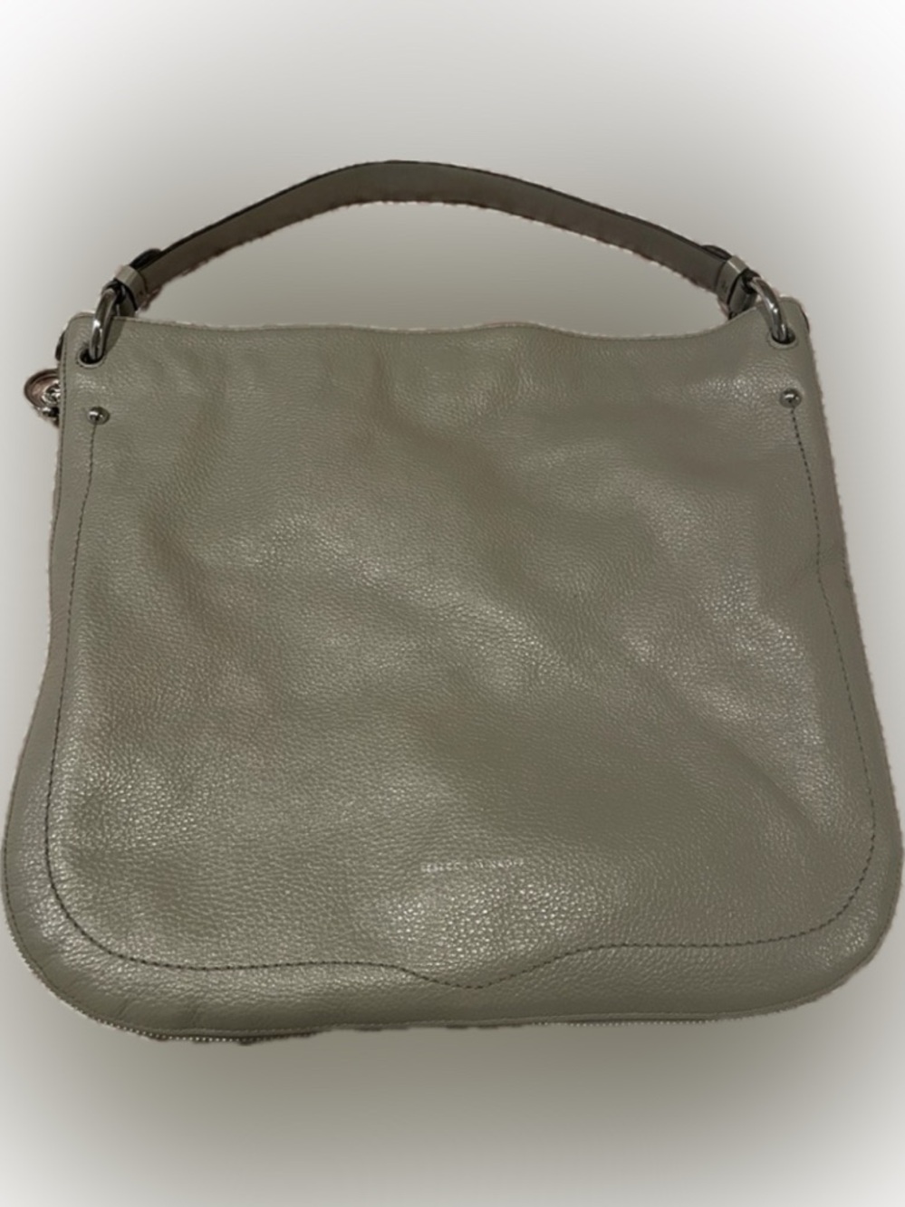 REBECCA MINKOFF Jody Convertible Hobo Bag Taupe Grey Pebbled Leather Crossbody